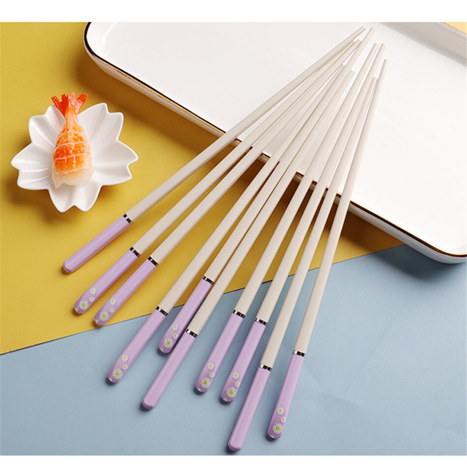 Japanese Style Household Chopsticks Color Antibacterial Alloy Chopsticks Non-mold Nail Chopsticks Tableware