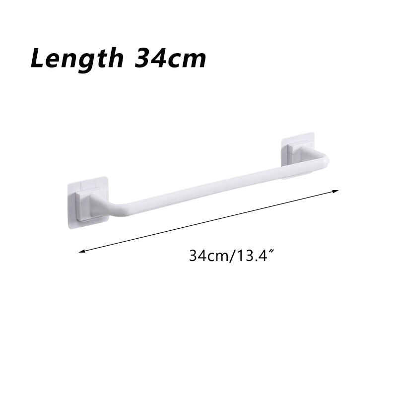 Wandmontage Handdoek Hanger Zelfklevende Handdoekhouders Holder Badkamer Wc Handdoeken Bar Organizer Keuken Badkamer Accessoires: 34cm White