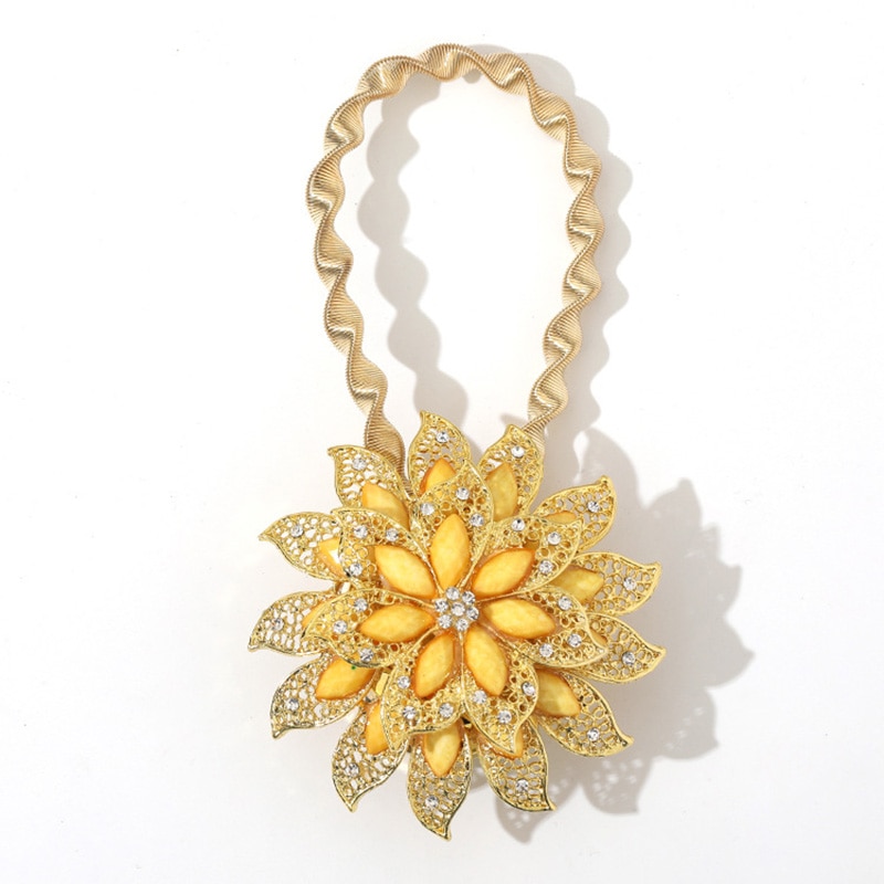 Bloemvormige magneetgordijn tieback ringen lente strass staaldraad magnetische gordijngesp clips raamhouder accessoires