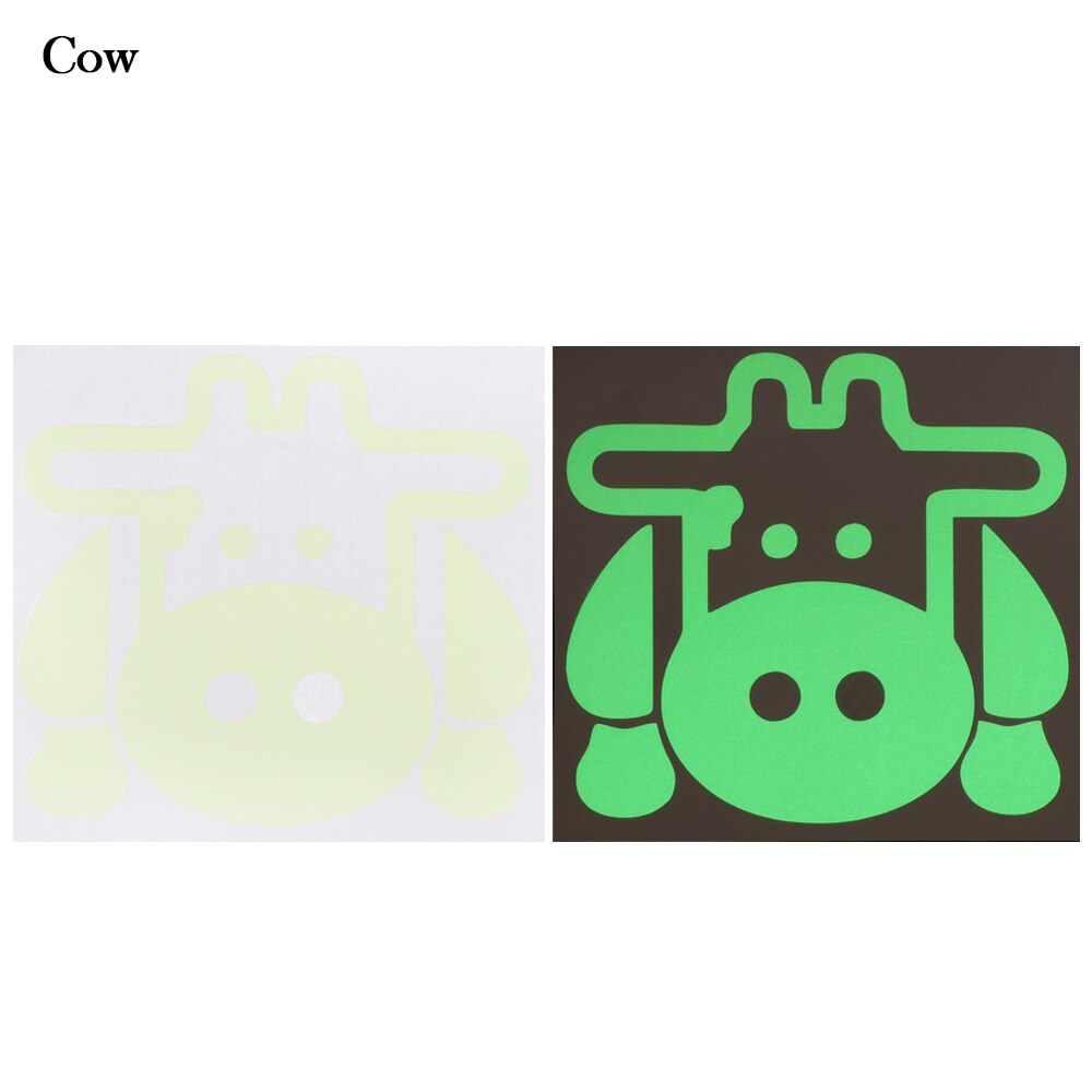 1Pc Cartoons Schakelaar Sticker Leuke Koeien Katten En Honden Fluorescerend Papier Lichtgevende Sticker Kinderkamer Woondecoratie: Cow