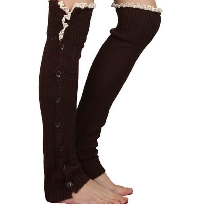 Dentelle bouton bas jambe plus Ballet danse échauffement tricoté butin guêtres bottes manchettes Stockin chaussettes bottes couvre jambe Protection orthèse