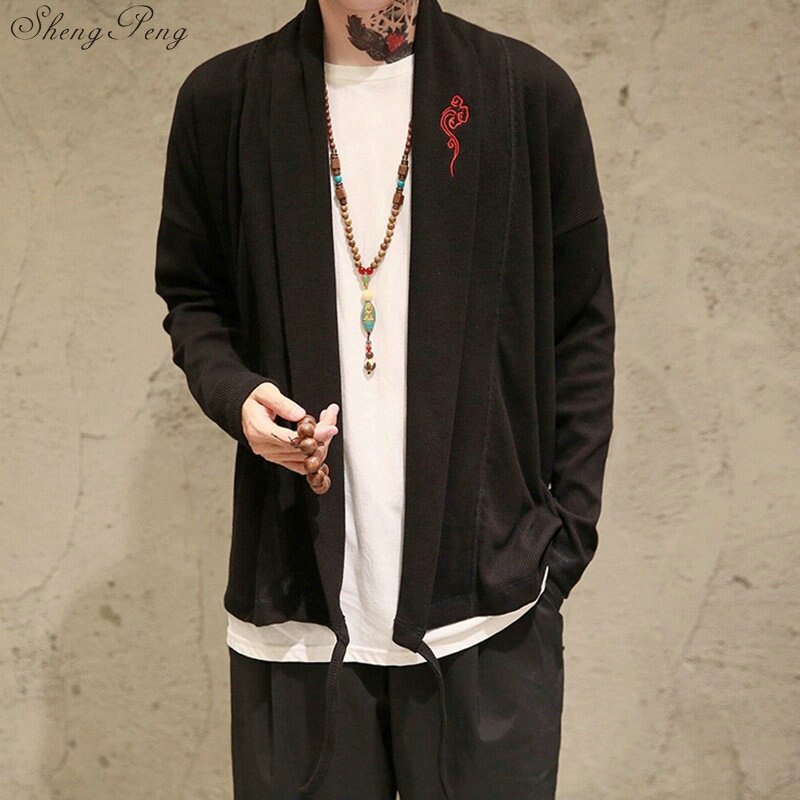 Traditional chinese clothing for men long sleeve shirt oriental clothing traditional chinese men clothing shanghai tang Q006