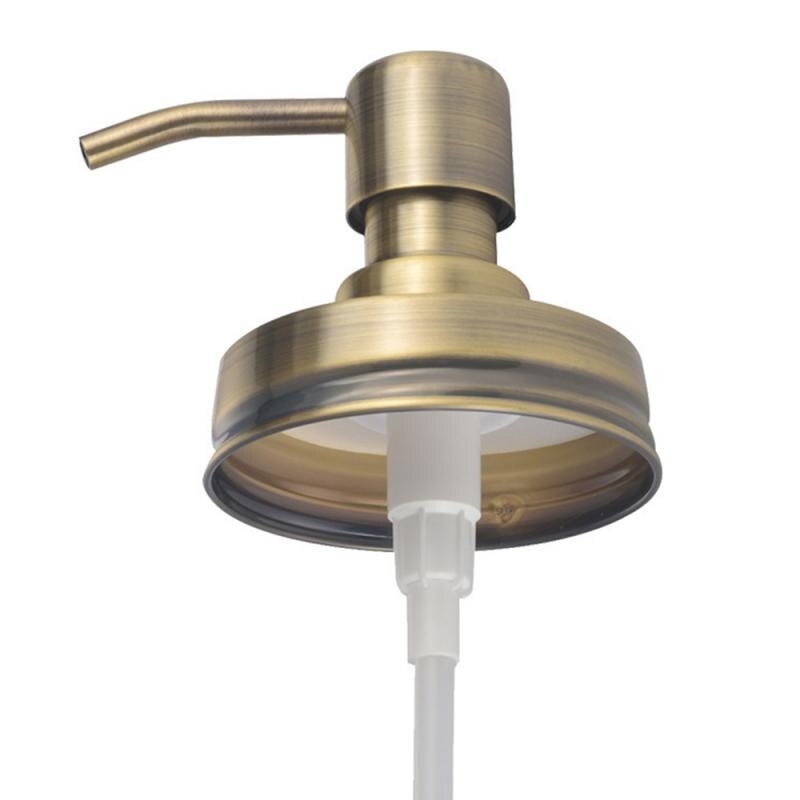 Mason Jar-dispensador de jabón y loción, tapas de botellas de acero inoxidable antioxidante: 02