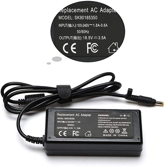 Alimentatore Per Notebook HP 65W (18.5V, 3.5A) – Sostituto Per Pavilion DV2000, DV5000, TX1000 E Molti Altri – Caricabatterie Con Spinotto 4.8x1.7mm