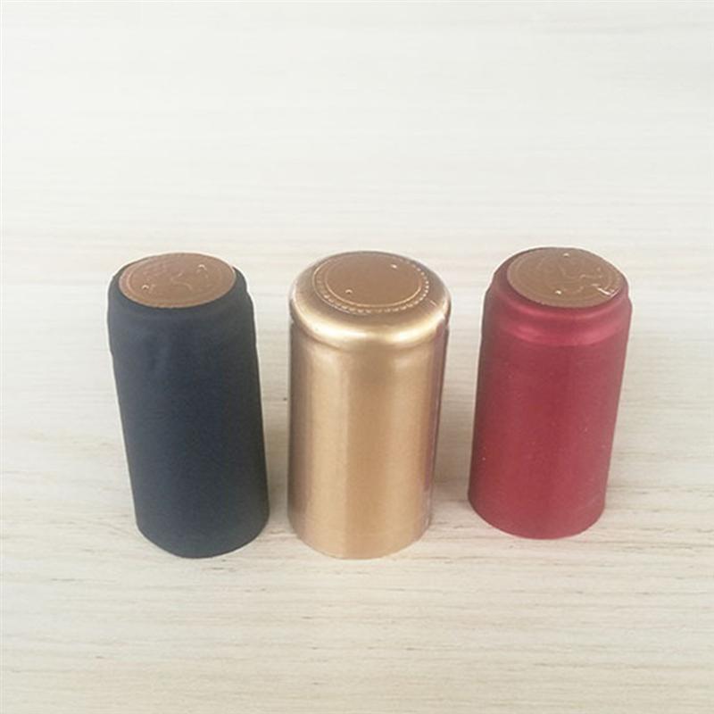 100 Uds. Cápsulas termorretráctiles para botellas de vino, tapón de plástico termorretráctil para vino tinto, accesorio para vino con película termoretráctil