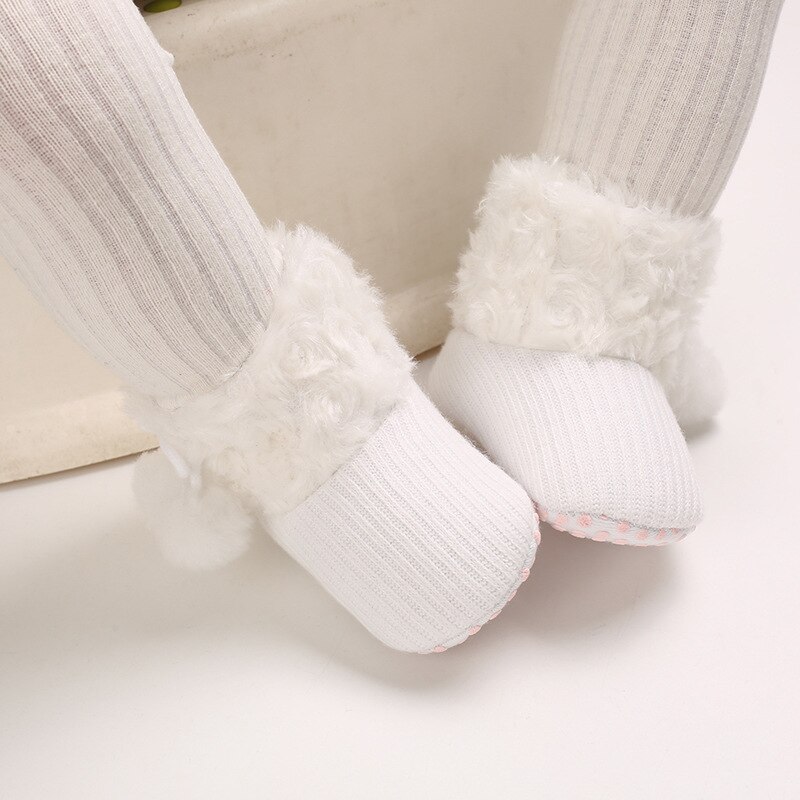 Baby Eerst Wandelaars Baby Peuter Winter Warme Zachte Gebreide Pluche Laarzen Meisje Jongen Sneeuw Laarsjes Crib Warme Schoenen 0-18M