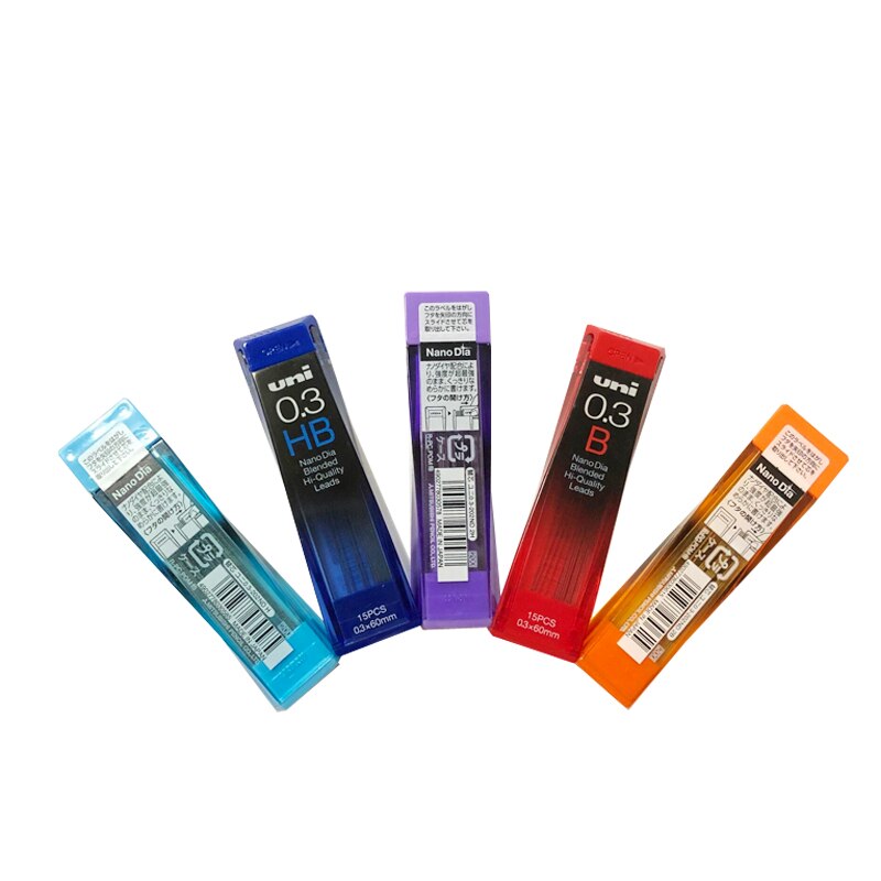 1pcs Japan UNI Mechanical Pencil Lead Core 0.3mm Lead 0.3-202ND Nano Dia Blended Hi Leads Mechanical Pen Refill