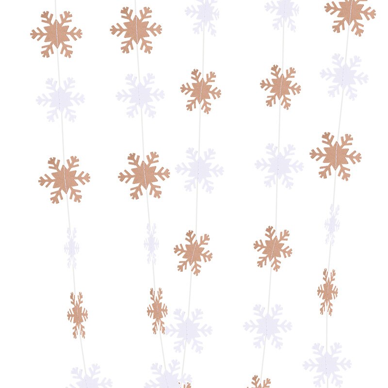 Snefnug form bunting banner jul hvid blå papir guirlande til vinterfest juleår hængende guirlande dekoration: S06