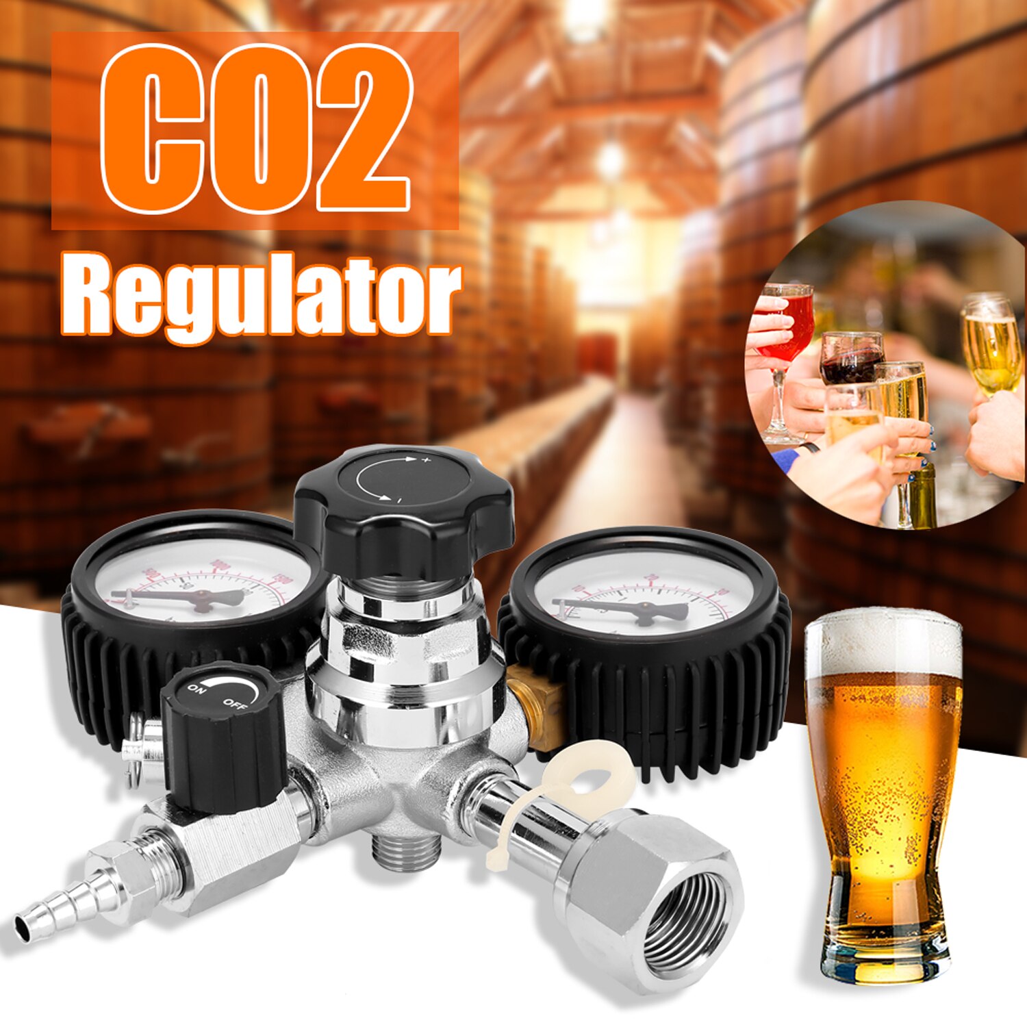 CGA320 bière fût CO2 régulateur sécurité soupape de surpression 0-3000 PSI réservoirs pression réglable