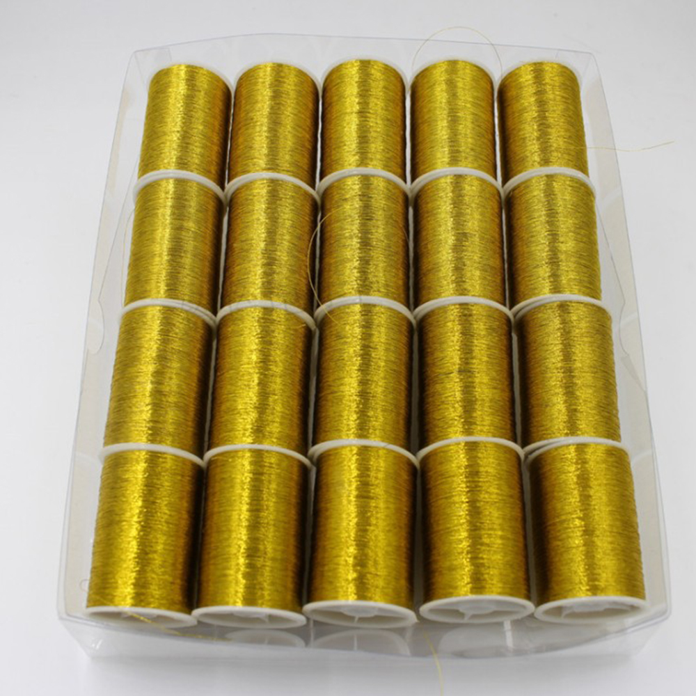 1Piece 50m/Roll Embroidery Thread Gold Wire for Handmade Cross Stitch DIY Crafts Sewing Machine Sewing Thread