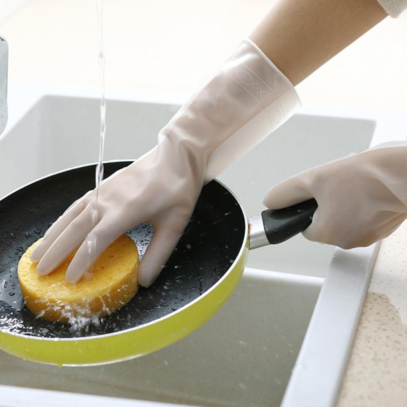 White Kitchen Dish Washing Gloves Household Dishwashing Gloves Rubber Gloves For Washing Clothes Cleaning Gloves For Dishe