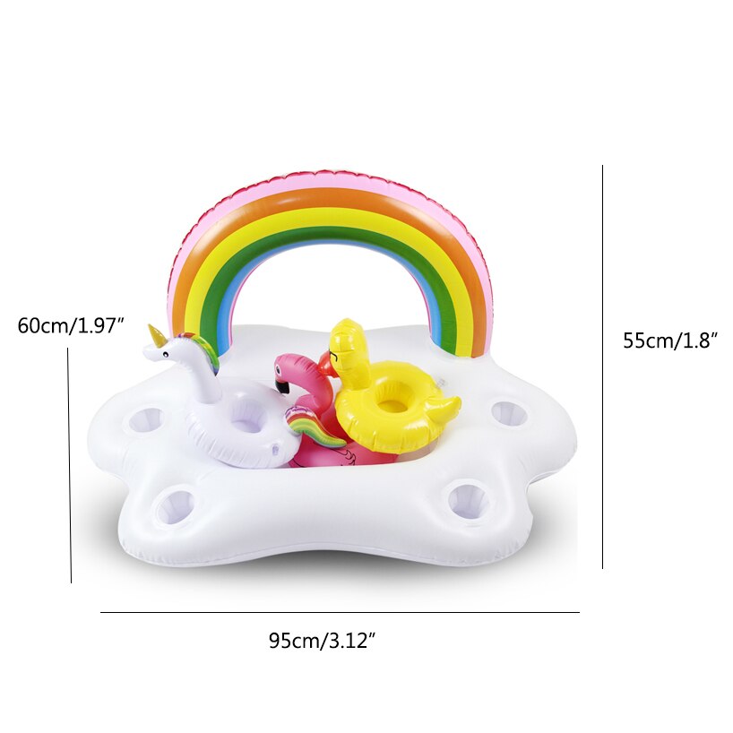Sommerfest spand regnbue sky kopholder oppustelig pool float øl drikke køler bord bar bakke strand svømmering: 95 x 60 x 55cm