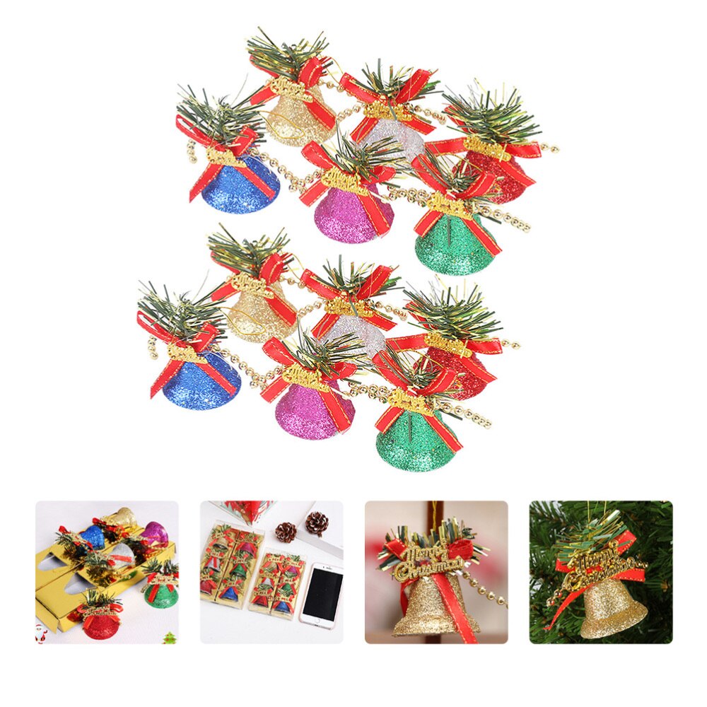 12 Stuks Kerst Opknoping Decoratie Plastic Jingle Bells Xmas Kerstboom Hangen