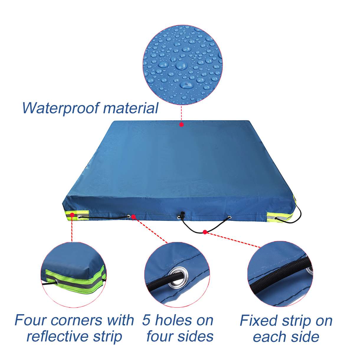 Foldable Trailer Cover Outdoor Travel Camper Waterproof Windproof Dustproof Protective Cover Tarp Canopy with Rope Anti-UV