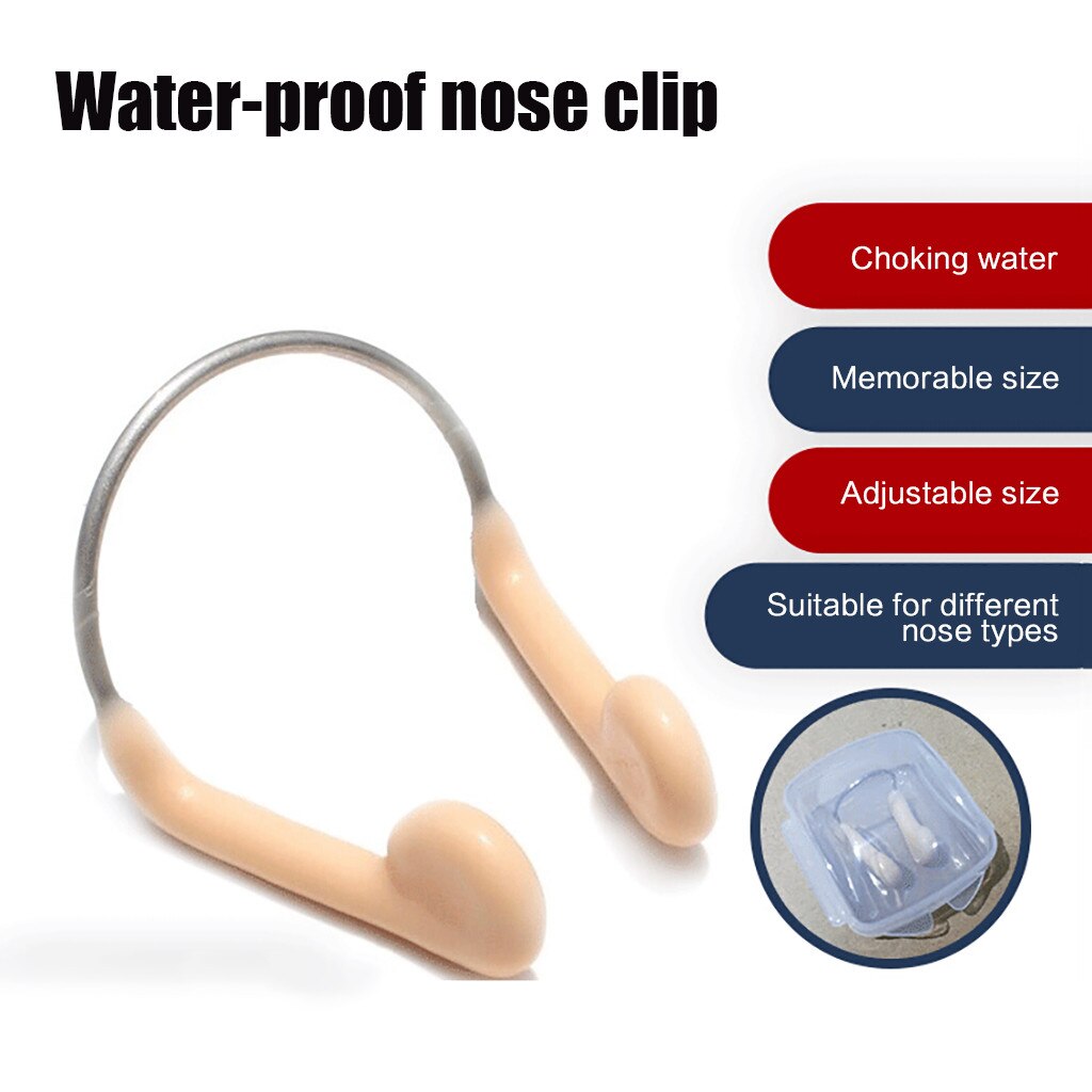 12Pcs Duurzaam Geen-Slip Zachte Siliconen Staaldraad Nose Clip Voor Zwemmen Duiken Water Sport Neus Clip Huid kleur Zwemmen Accessoires