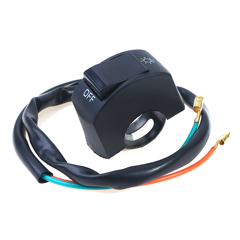 22mm ON/OFF Motorcycle Switch Push Button 12V Button Connector Handlebar Switch for ATV Electronic Bike Scooter Motorbike: Black