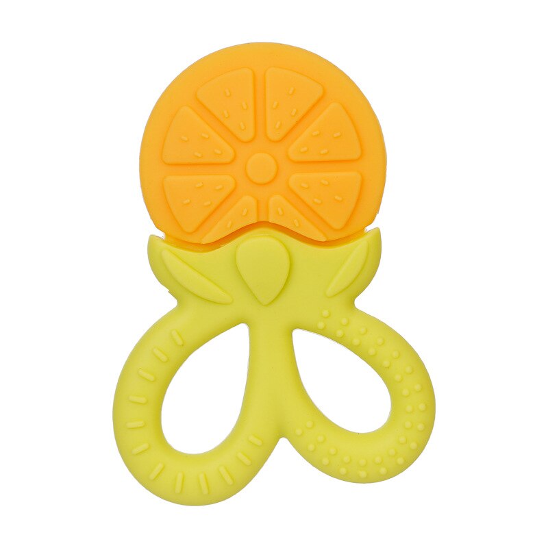 1Pcs Baby Fruit Siliconen Bijtringen Baby Tandjes Product Accessoires Tepel Houder Voor Bpa Gratis Christmas Voor Pasgeboren Baby: lemon