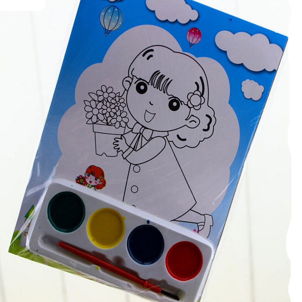 4 Colors DIY Watercolor Painting Set Children Drawing Toy Kids Educational Toy Doodle Art Kids