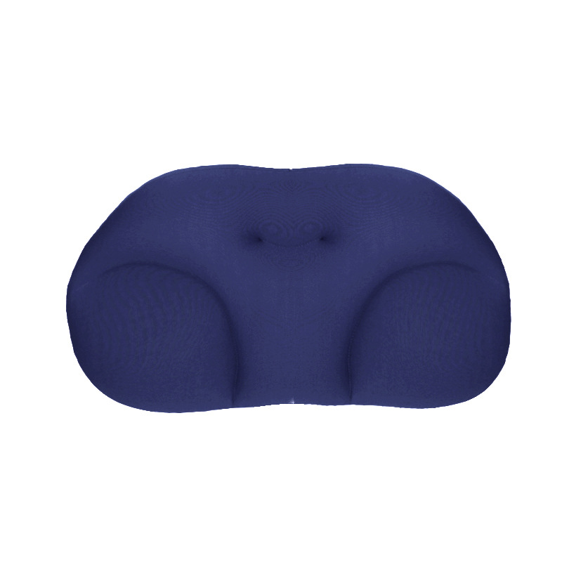 3D Neck Micro Airball Pillow Deep Sleep Addiction Head Rest Air Cushion Pressure Relief Pillows Washable PillowCase Covers: Navy blue