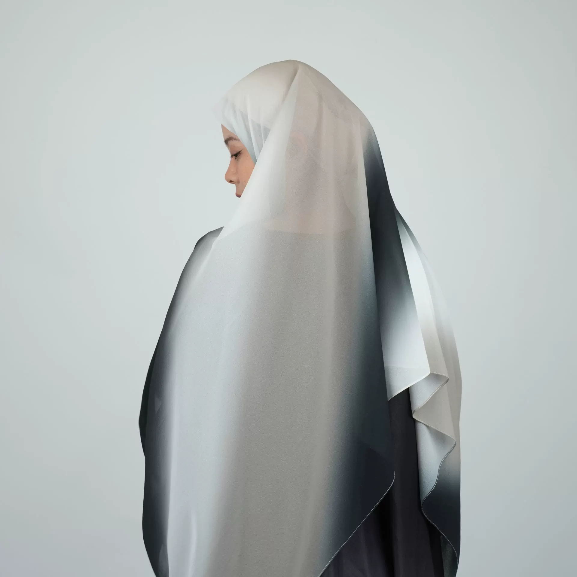 Chiffon-Hijab für Frauen, Turban-Kopftuch, Farbverlauf, Batikdruck, arabische Kopfbedeckungen, islamische Kleidung, muslimische , 70 x 175 cm