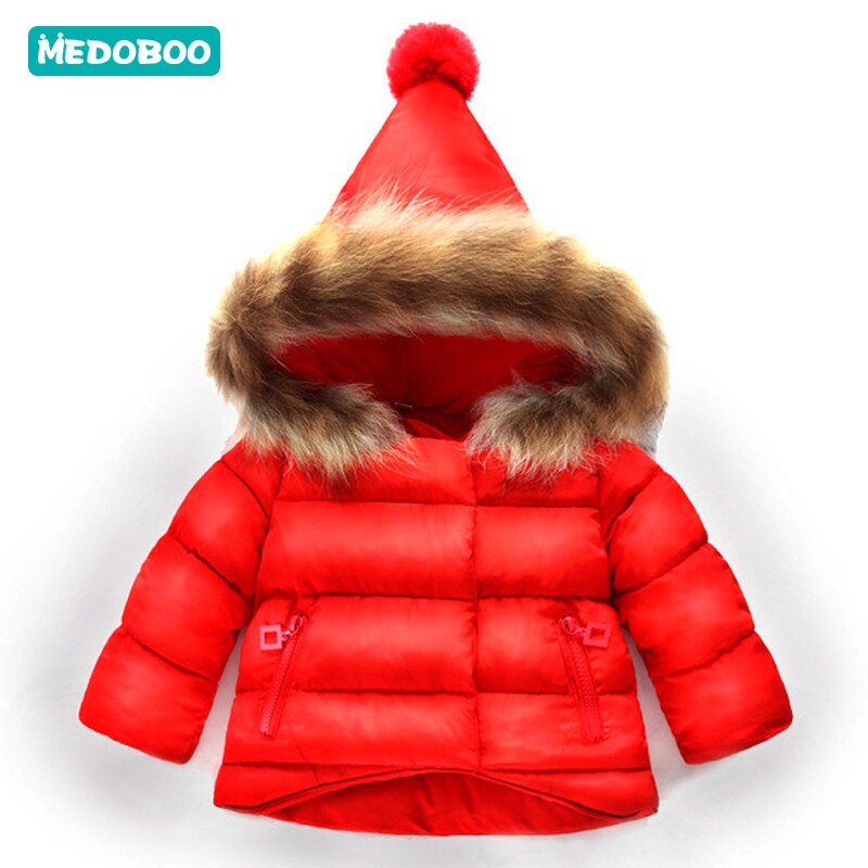 Medoboo Winter Baby Girls Clothes for Boys Thick Warm Faux Fur Baby Hooded Jacket Coat Tops Outerwear Snowsuit Suit Overalls