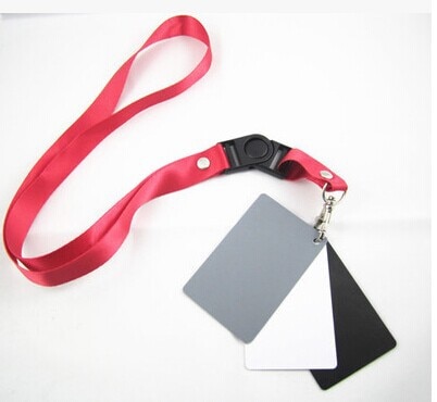 Fotostudio accessoires 3in1 3 in 1 digitale grijskaart wit zwart 18% grijze kleur witbalans strap