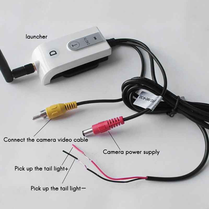 2.4g draadloze rca-videozenders en -ontvangers voor 24v vrachtwagens, voertuigen, auto's, achteruitrijmonitoren, dvd-spelers en achteruitrijcamera's