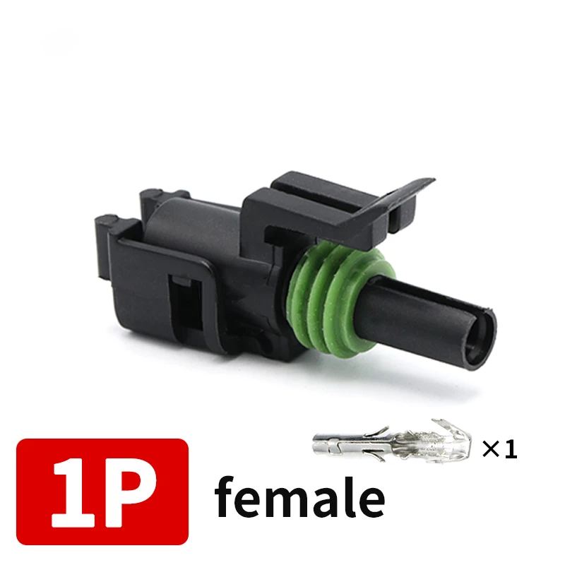 Delphi 2,5 Serie 1/2/3/4/6 Stift Automobil Wasserdichter Steckverbinder Männlich Weiblich Steckdose Anschlusshülle: Grün