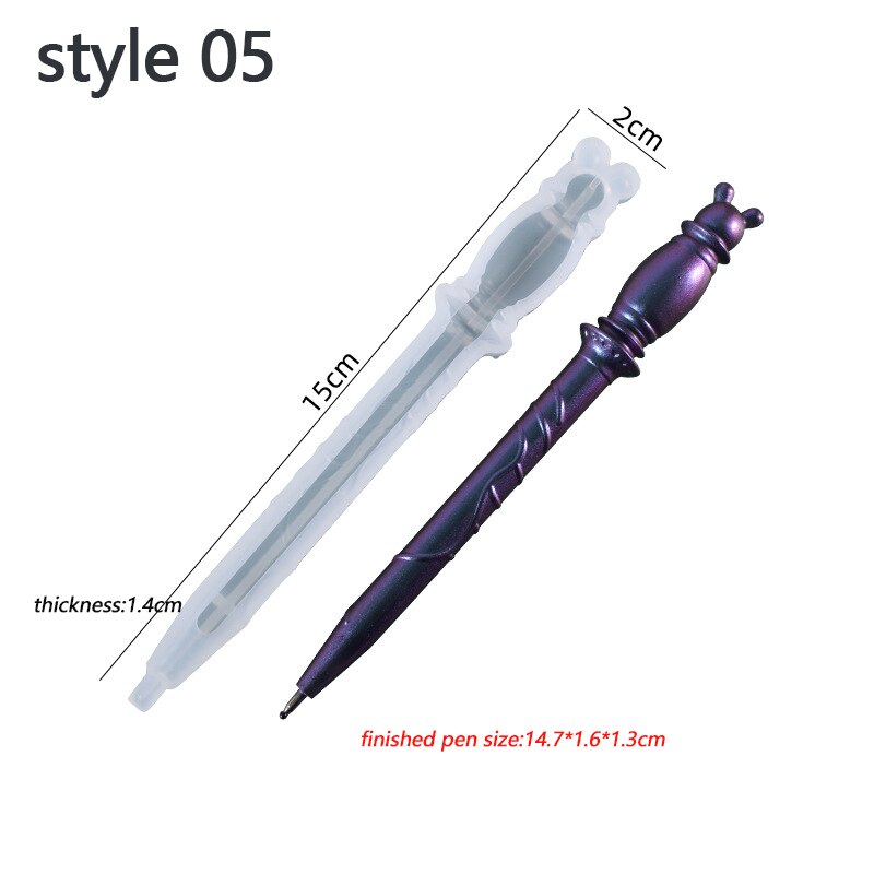 Moule en Silicone pour stylo à bille magique en résine cristal, moule en résine époxy fait à la main, fournitures d&#39;outils de moulage: 05