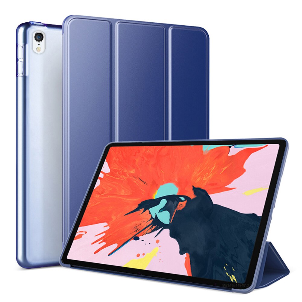 Dla iPad Pro 12.9 Case 2020 nowy 4th Case z Face ID Funda dla iPad Pro 12.9 2018 2017 2015 Case 3rd 2nd 1st Generation Capa: Ciemnoniebieski / 2017 Pro 12.9 2nd