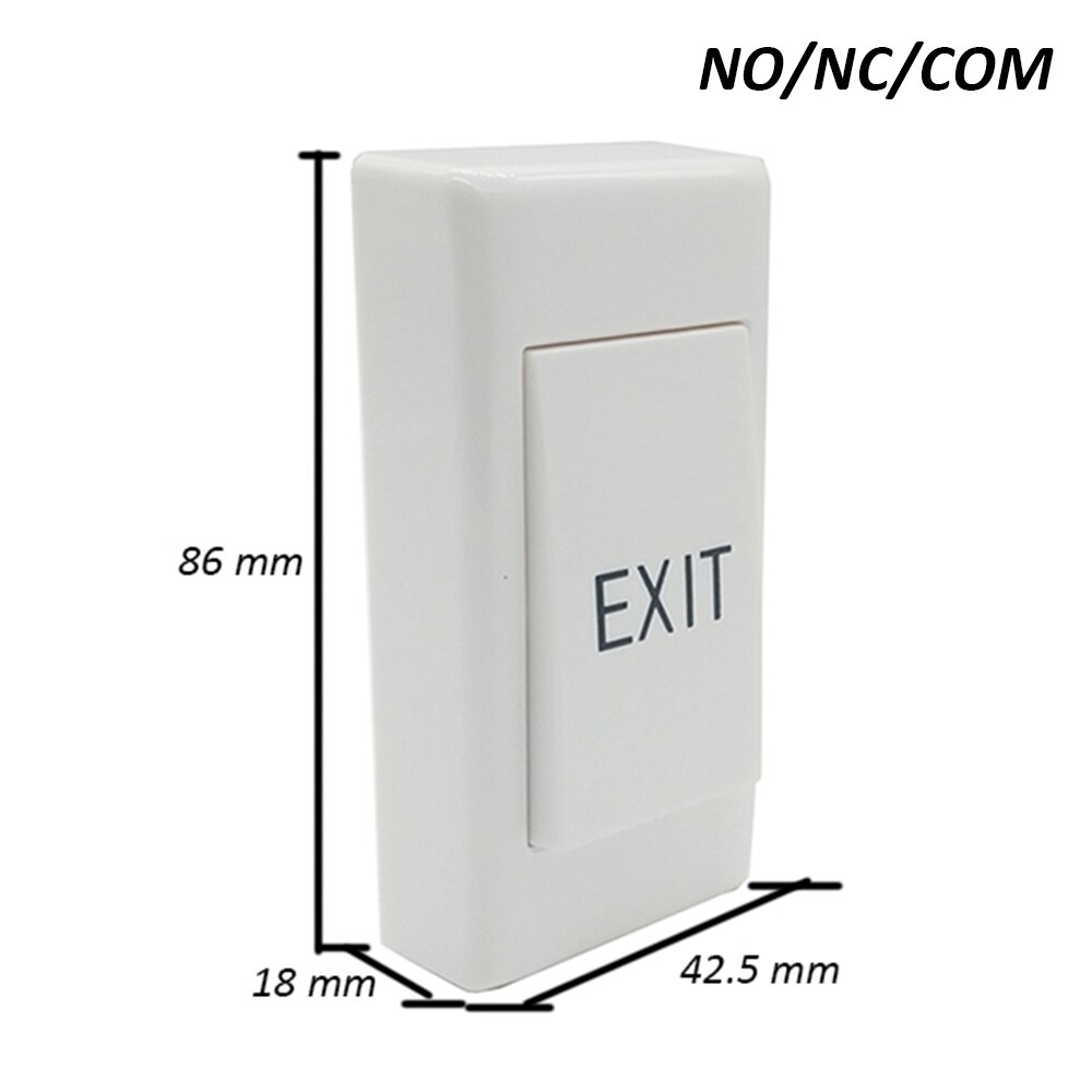 Electric Lock Release Switch NO NC COM Door Access Control System Plastic Exit Button: Gold