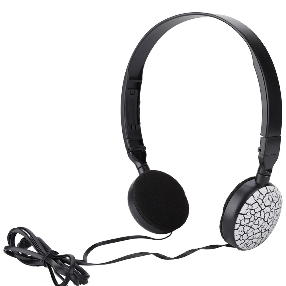 Puseky Portable Wired Headphones 3D Stereo Foldable Headset Audio Mp3 Adjustable Earphones for Music: White