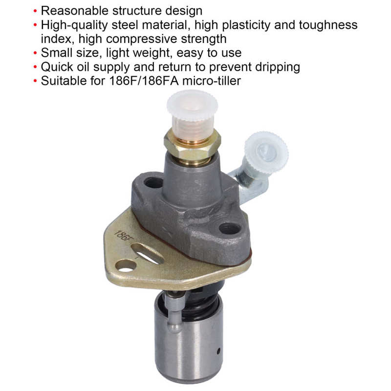 Pump Injection Pump Assembly Fuel Injection Pump Assembly Small Size Light Weight with Protective Lid for 186FA Micro-Tiller for