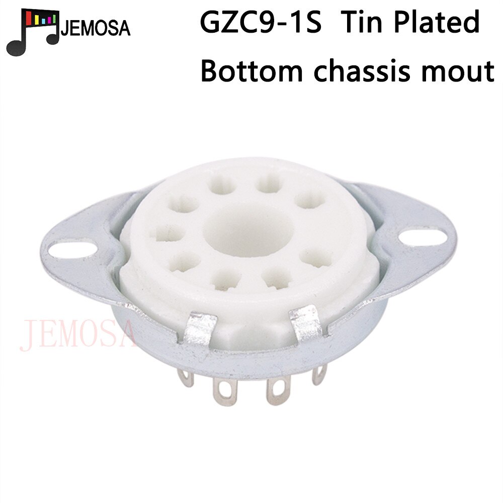 8pcs ceramic tube socket big 9 pins tube socket GZC9-2-F for EL504 PL504 EL519 PL519 6p12p Vacuum Tube Amplifier: GZC9-1S Tin