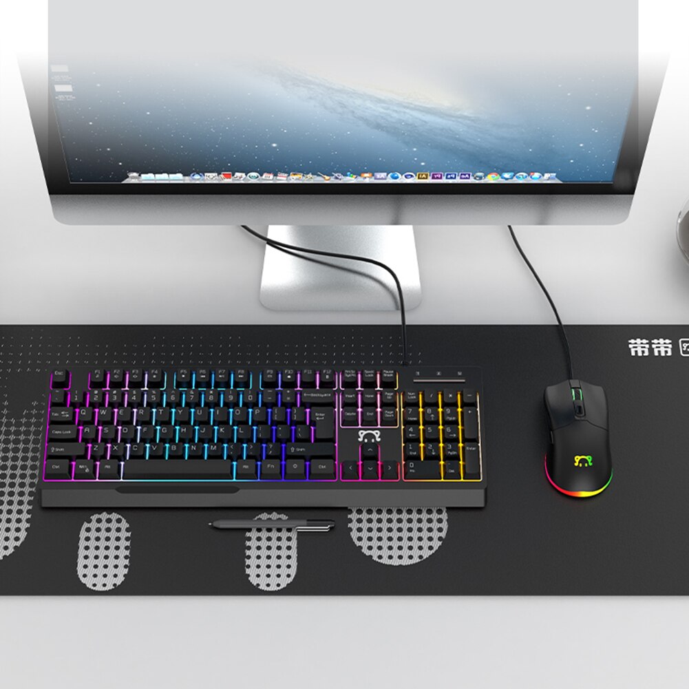 STK090 104 Keys USB Wired RGB Backlight Mechanical Hand Ergonomic Gamer Keyboard Wired Keyboard Mini Bluetooth Keyboard