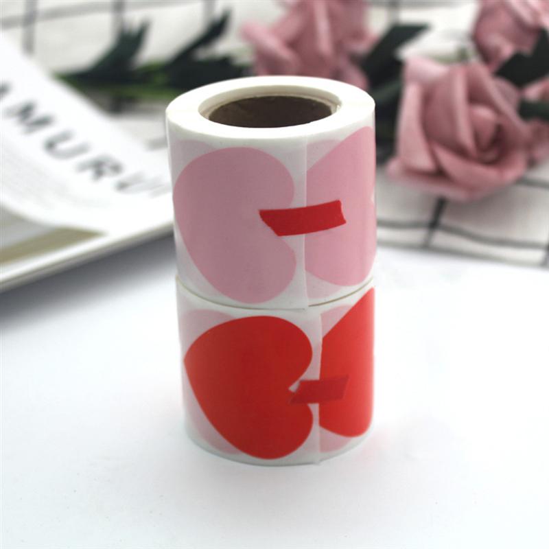2 Roll Valentijnsdag Stickers Mode Hartvorm Label Zelfklevende Afdichting Stickers Roll Decals Decor Voor Festival
