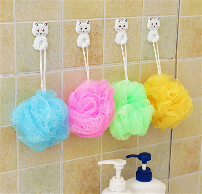 Badblomma duschsvampboll enfärgad mjuk stor badhandduk bubbelskrubber plast kroppsrengöring tvättlapp gnugga torrt