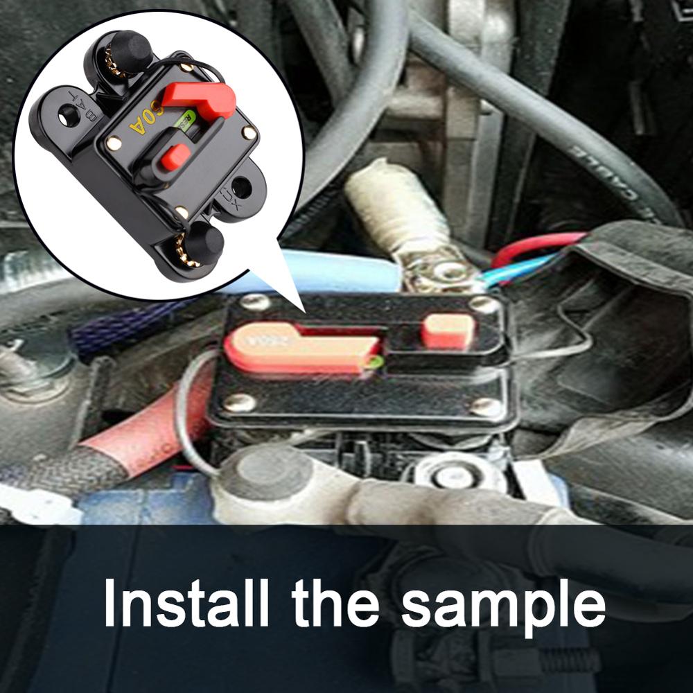 12V-24V DC Waterproof Circuit Breaker DC Home Solar System Reset Fuse Inverter 150A 100A 80A 60A 200A 250A Auto Accessories