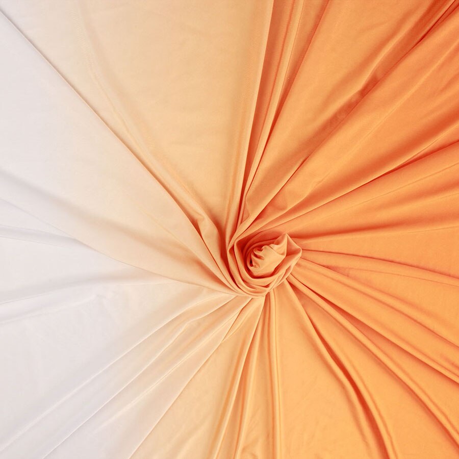 Knit Spandex Fabric Gradient For Dancing Dress leotard Stretch Fabric for Latin Clothing ombre Lycra Fabric by Yard: Orange to White