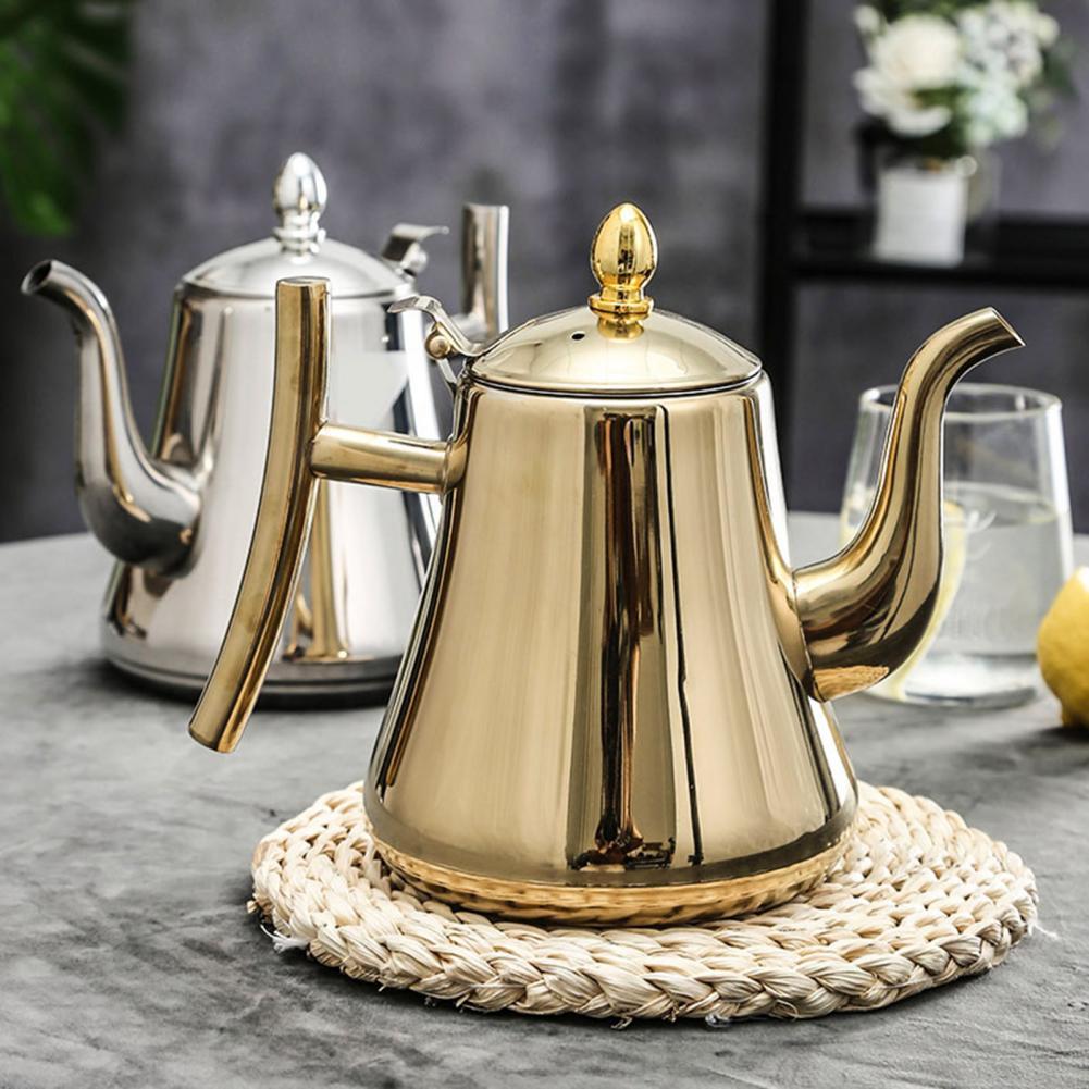 Gran hervidor de té ecológico duradero, tetera con Infusor de hojas de té sueltas, teteras de agua