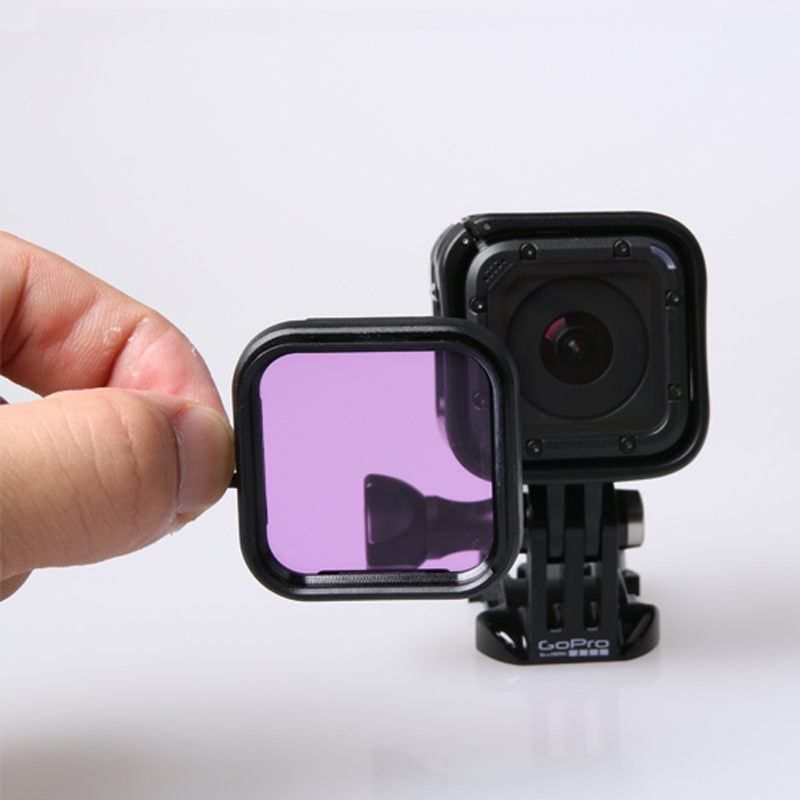 Filtro de lentes para cámara go pro hero 5 session Hero 4, filtro uv de buceo para Gopro HERO 4 s /5s, accesorios de cámara de 4S, 3 uds.