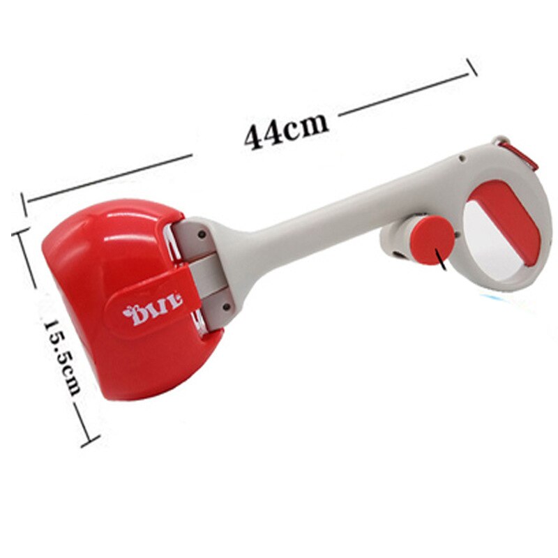 Portable Pet Pooper Scooper 2 In 1 Pick Up Holder Outdoor Waste Cleaning Tools with 1 Roll Poop Bags dog cat Pooper Scooper Pet: Large red