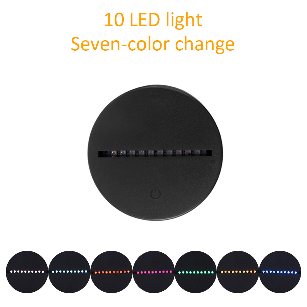 led lamp base Touch Switch Modern Black USB Cable Remote Control Night Light Acrylic 3D Led Night Lamp Assembled