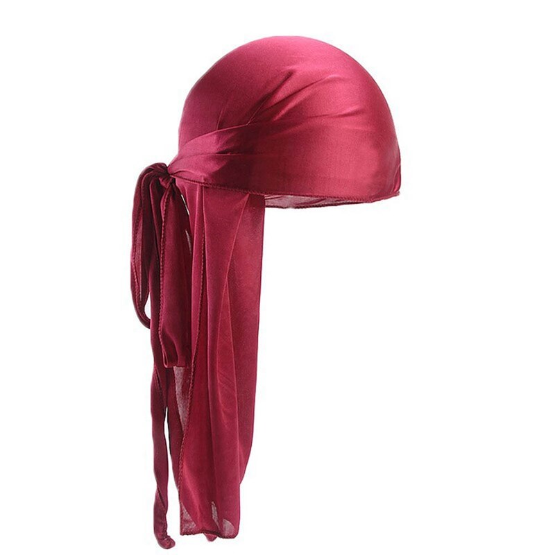Durag en Satin pour homme, bandeau de , bandana, Turban rose, Pirate, bandeau pour homme en soie, 1 pièce: BY