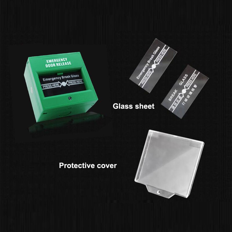 Pure Engels Panel Glas Breken Exit Emergency Brandwerende Breken Glas Release Knop Vier Kleur Optie Beschermhoes