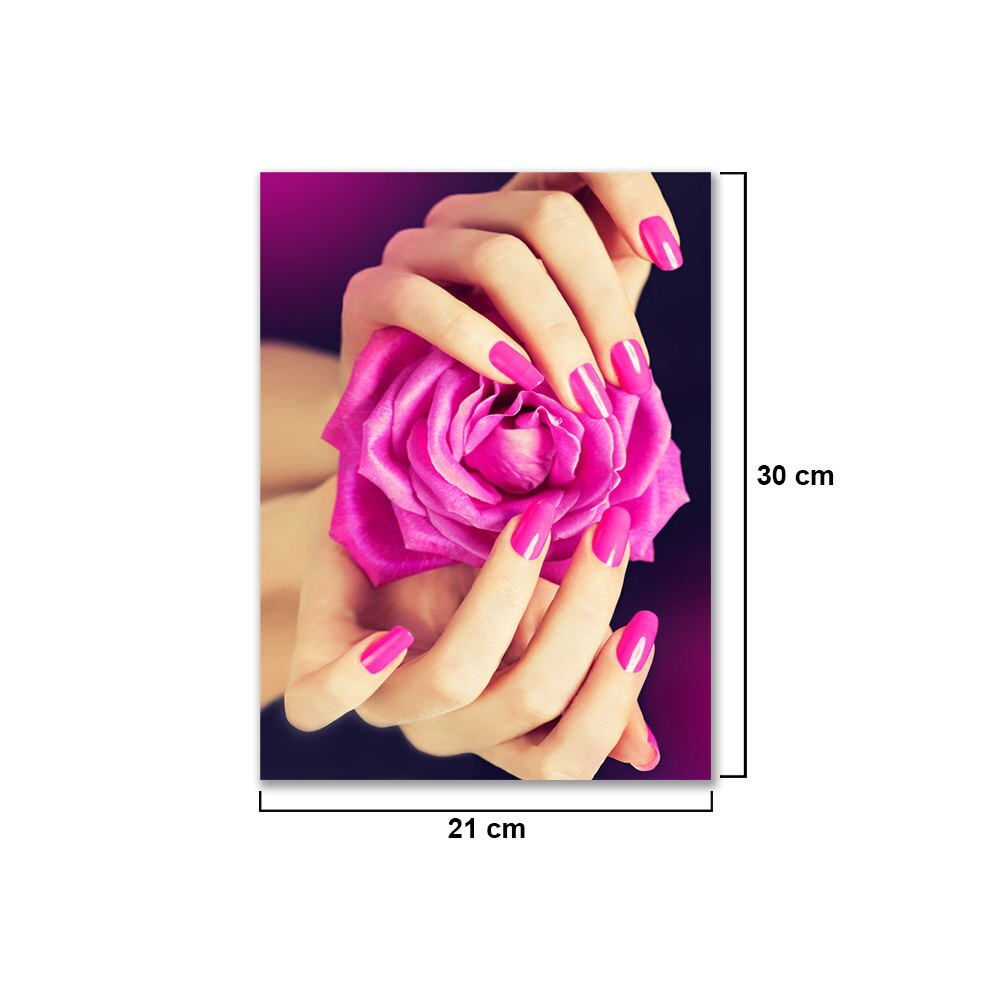 1 Pc * De Kleurrijk Nail Foto 'S Schilderen Aquarel Tekening Core Posters Woonkamer Nailshop Muur Decor: Roze