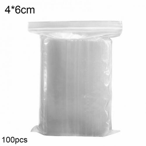 100Pcs Durable Plastic Clear Moisture Proof Food Storage Packing Reclosable Dustproof Small Parts Ziplock Bags Storage Bags: 4x 6cm