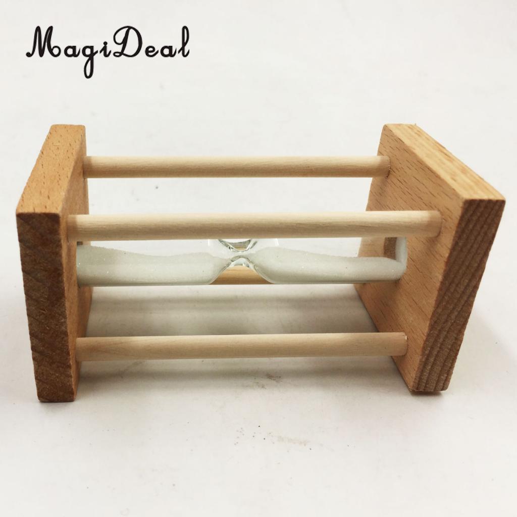 MagiDeal 1 Minutes Wooden Frame Hourglass for Kids Brushing Timer Kitchen Cooking Timer - White