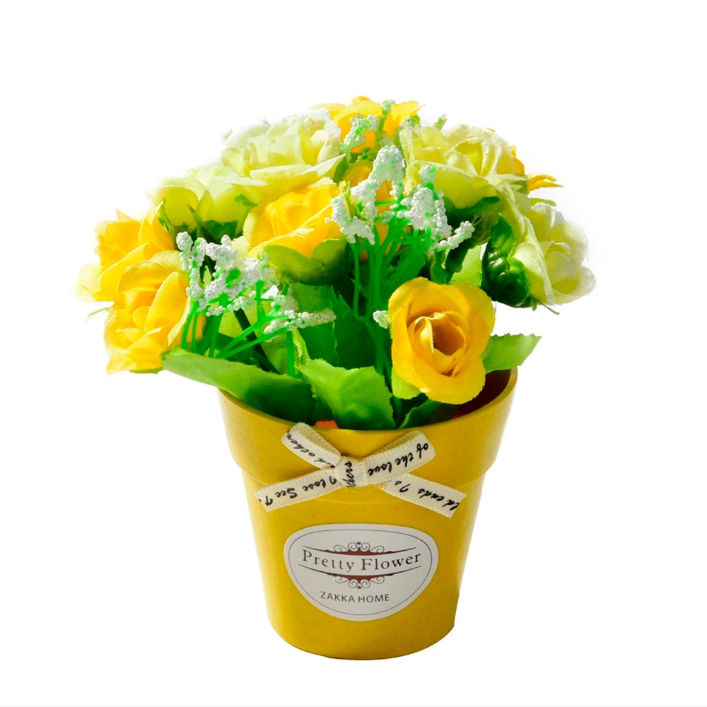 Seide Strauß Blume einstellen Künstliche Topf Blumen Simulation Rose Topfpflanzen Blume Ornamente Tisch Heimat Hochzeit Dekoration