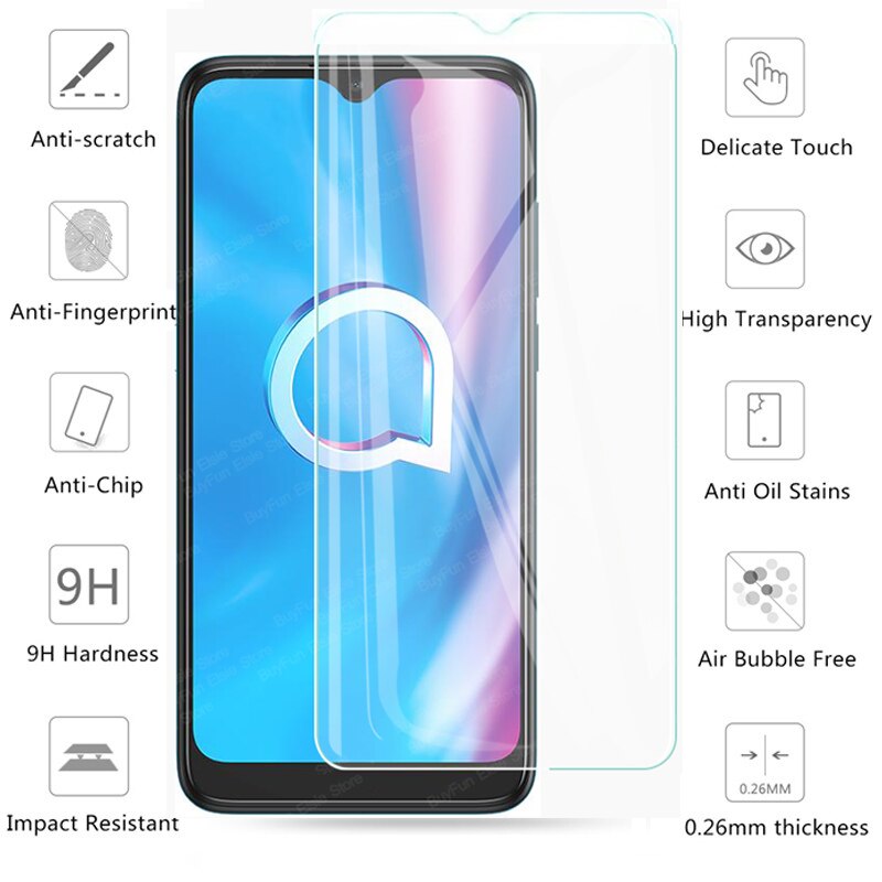 Tempered Glass On For ALCATEL 1S Full Cover Screen Protector Glas For alcatel 1se 1s s1 Protective Glass 9H Film